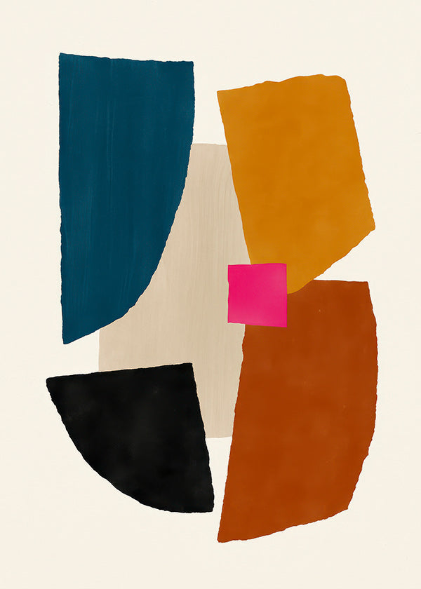 Abstracte poster met gedurfde kleurvlakken
