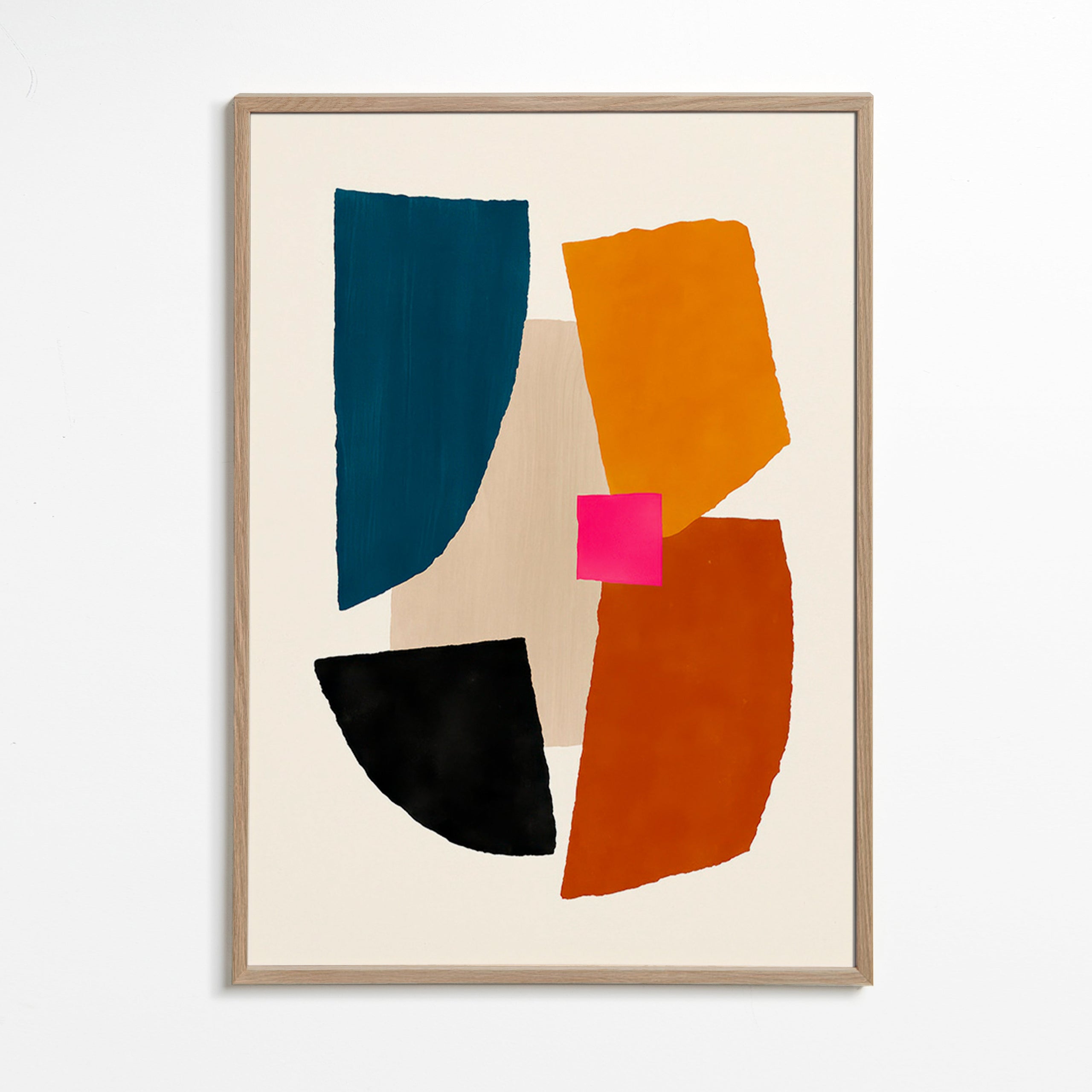 Abstracte poster met gedurfde kleurvlakken – Oak Frame