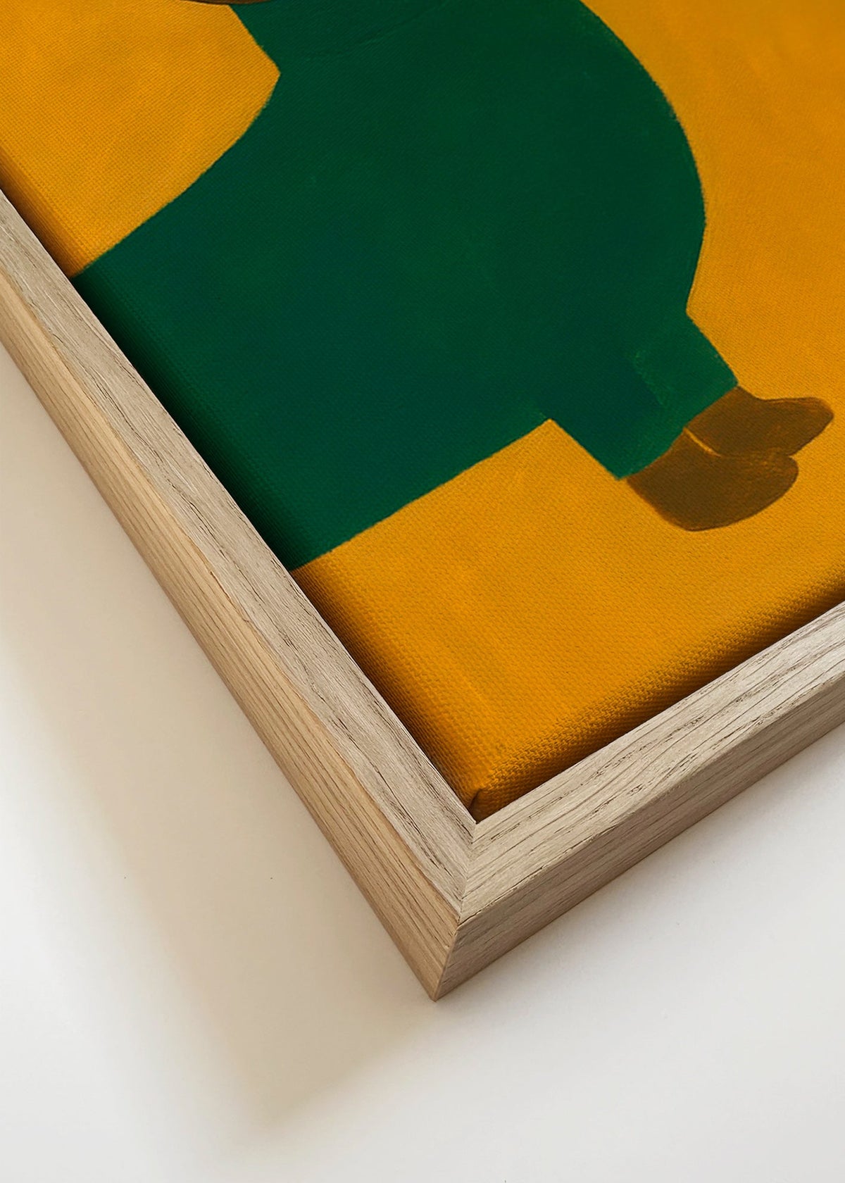 Kunst: Teckel in mosterd – Canvas detail