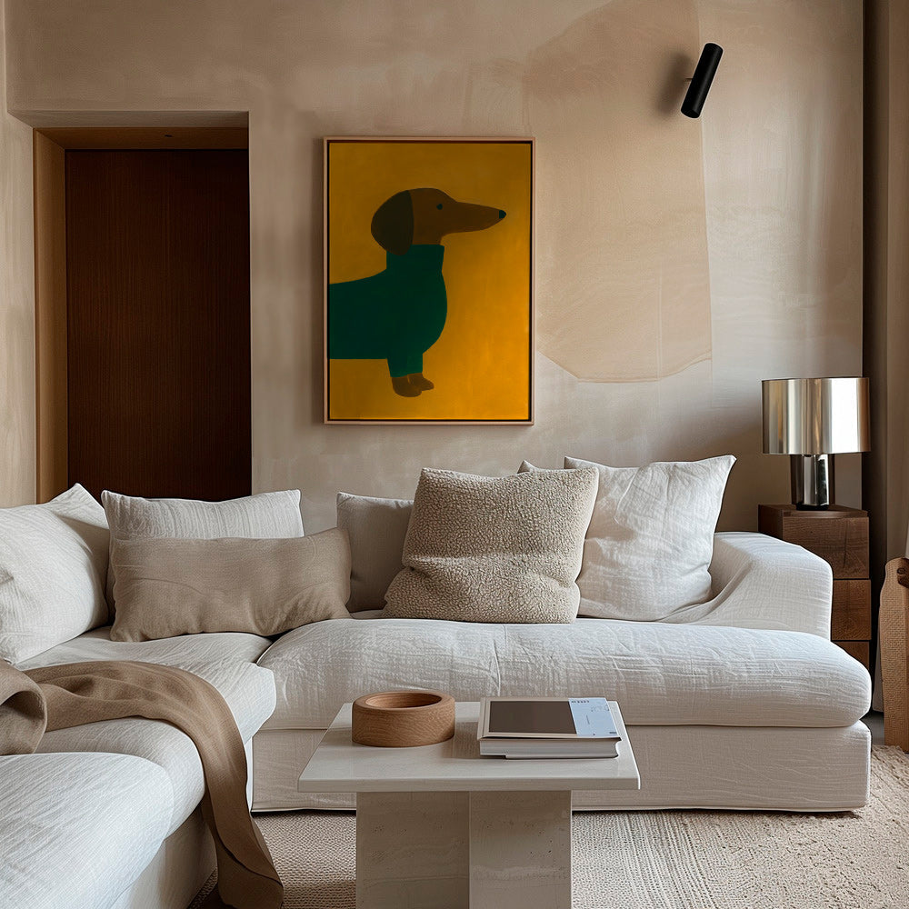 Kunst: Teckel in mosterd – Canvas1