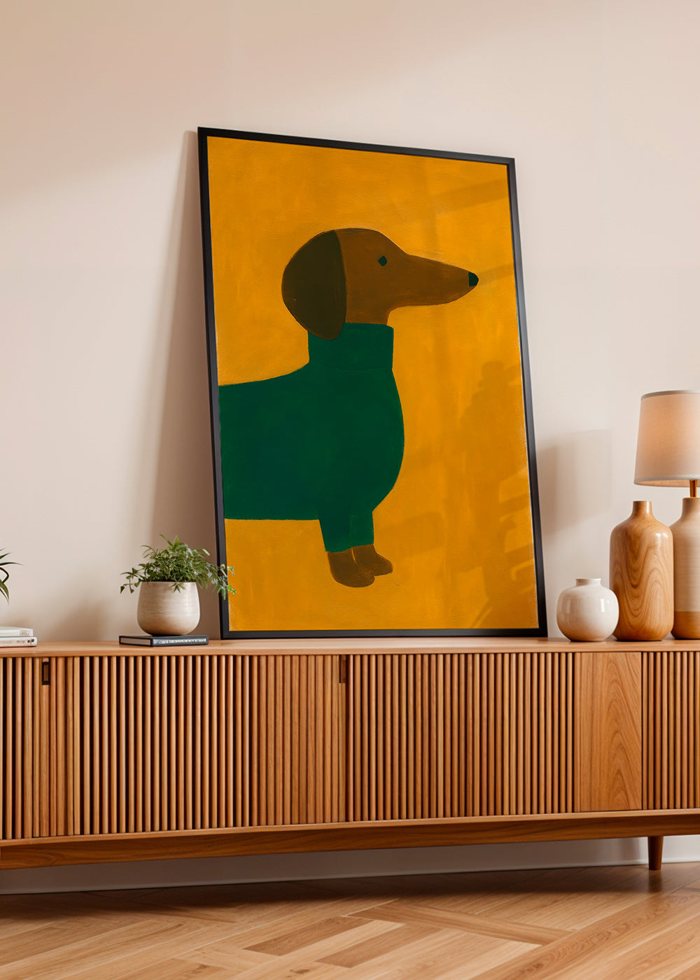Kunst: Teckel in mosterd – Product1