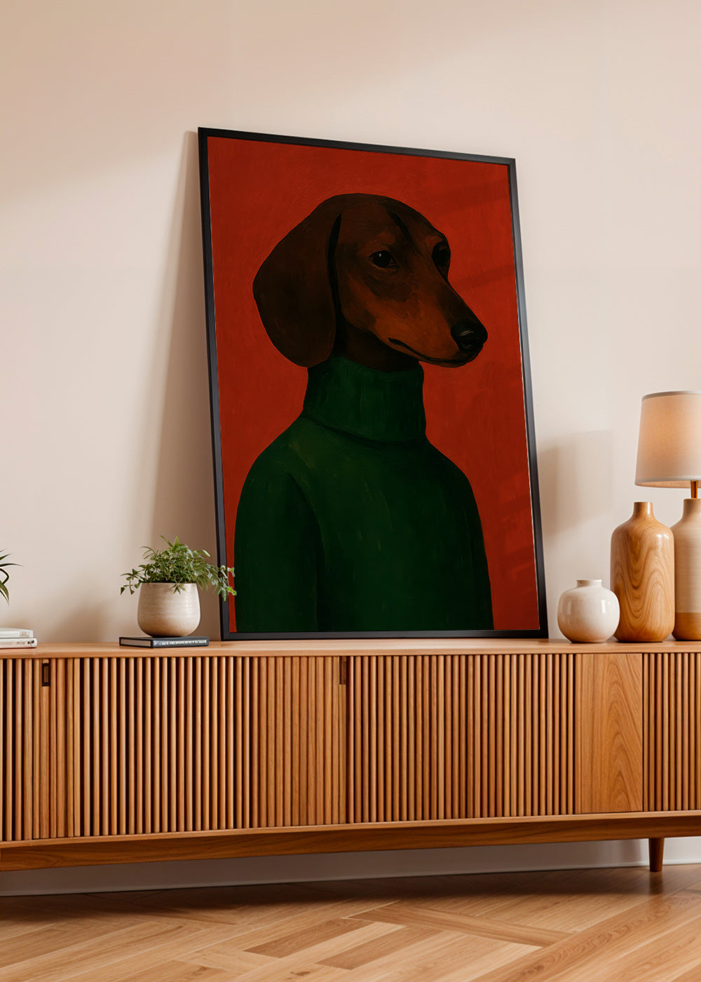 Hondenportret met groene trui – Product2