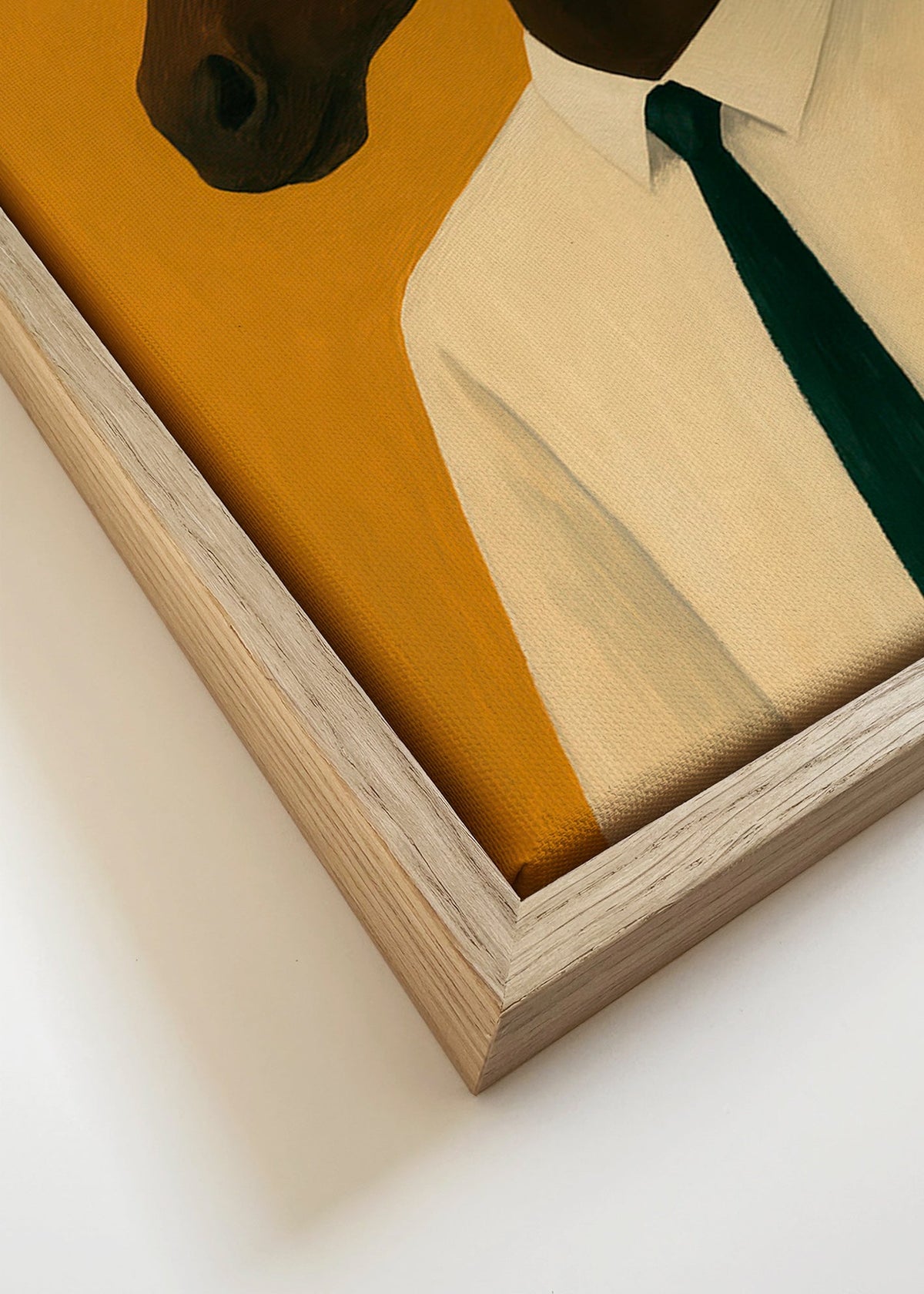 Artwork: Paardportret met Stropdas – Canvas detail