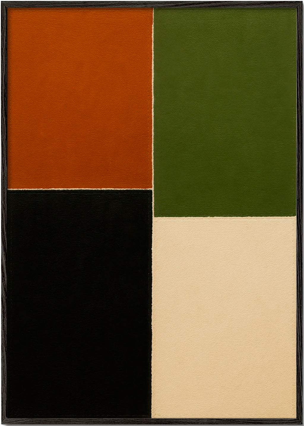 Geometrisch kunstwerk aarde kleurvlakken – Black Frame