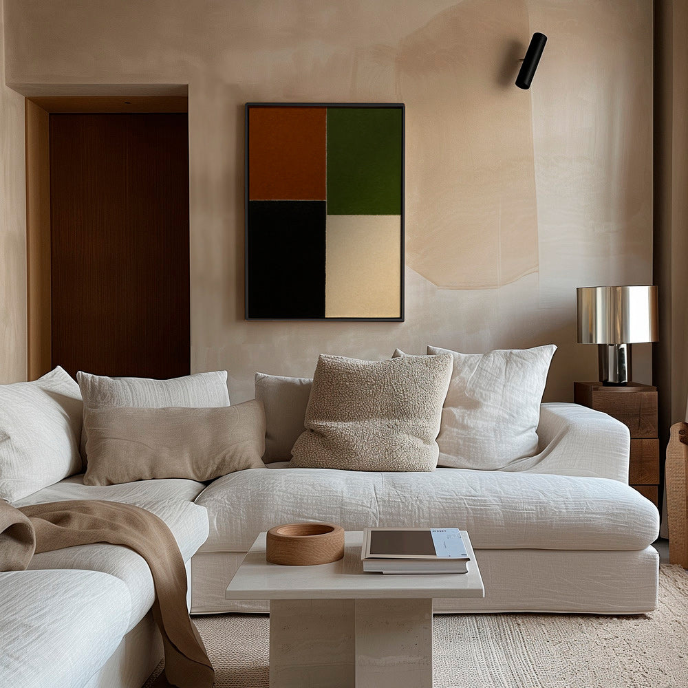 Geometrisch kunstwerk aarde kleurvlakken – Canvas1