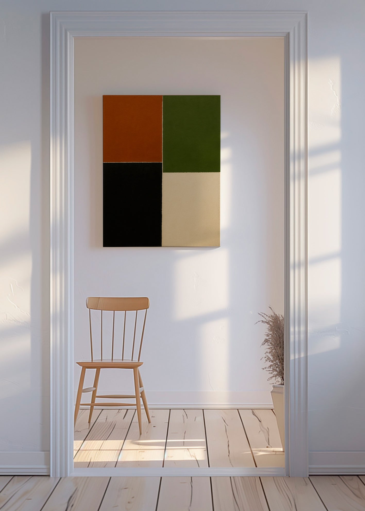 Geometrisch kunstwerk aarde kleurvlakken – Canvas