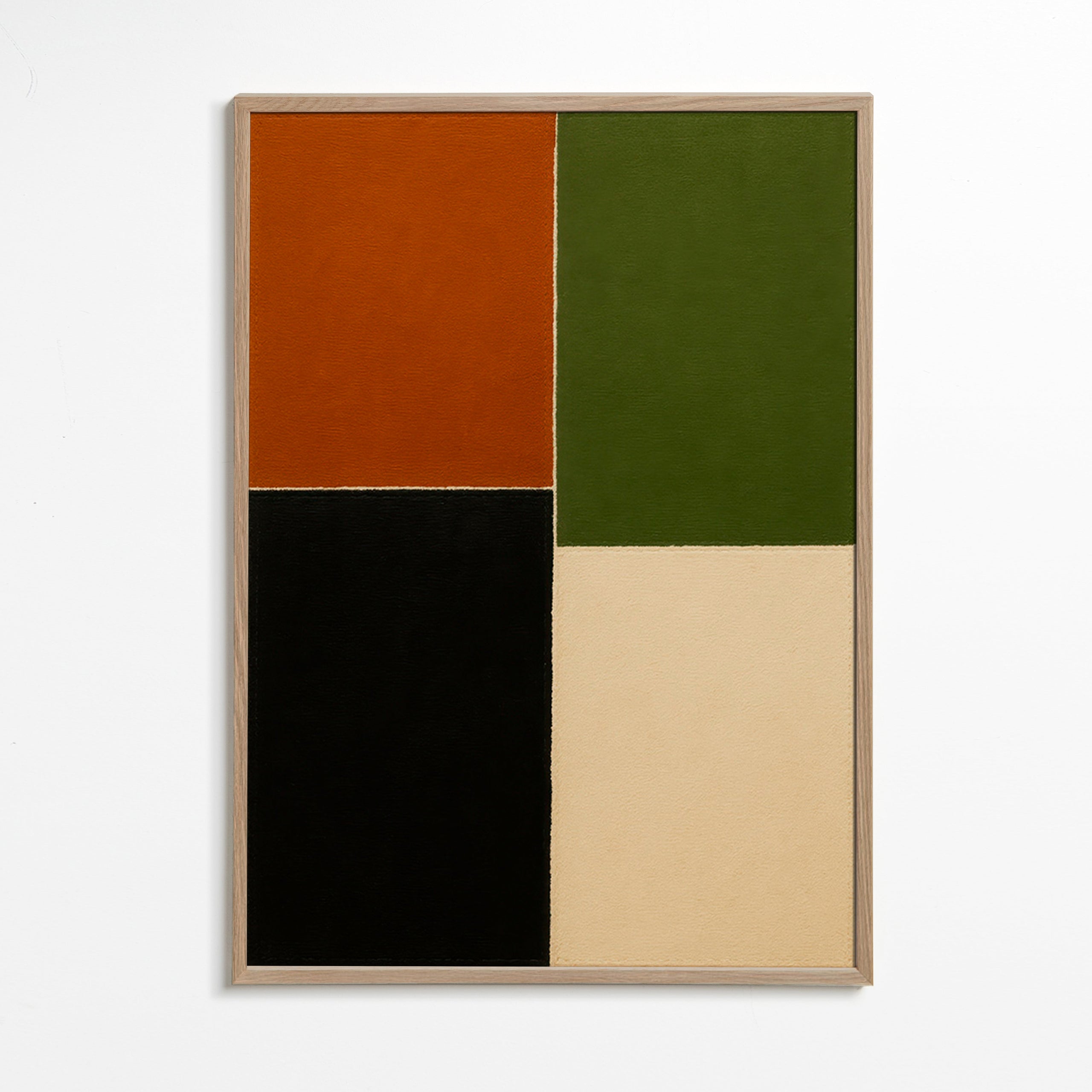 Geometrisch kunstwerk aarde kleurvlakken – Oak Frame