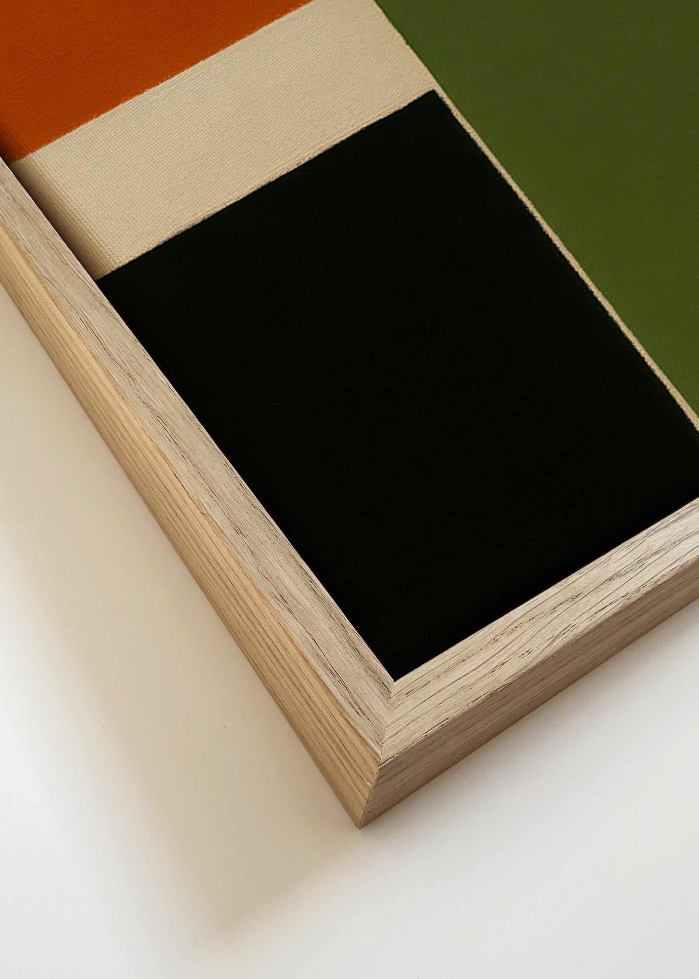 Geometrische poster met verticale kleurblokken – Canvas detail