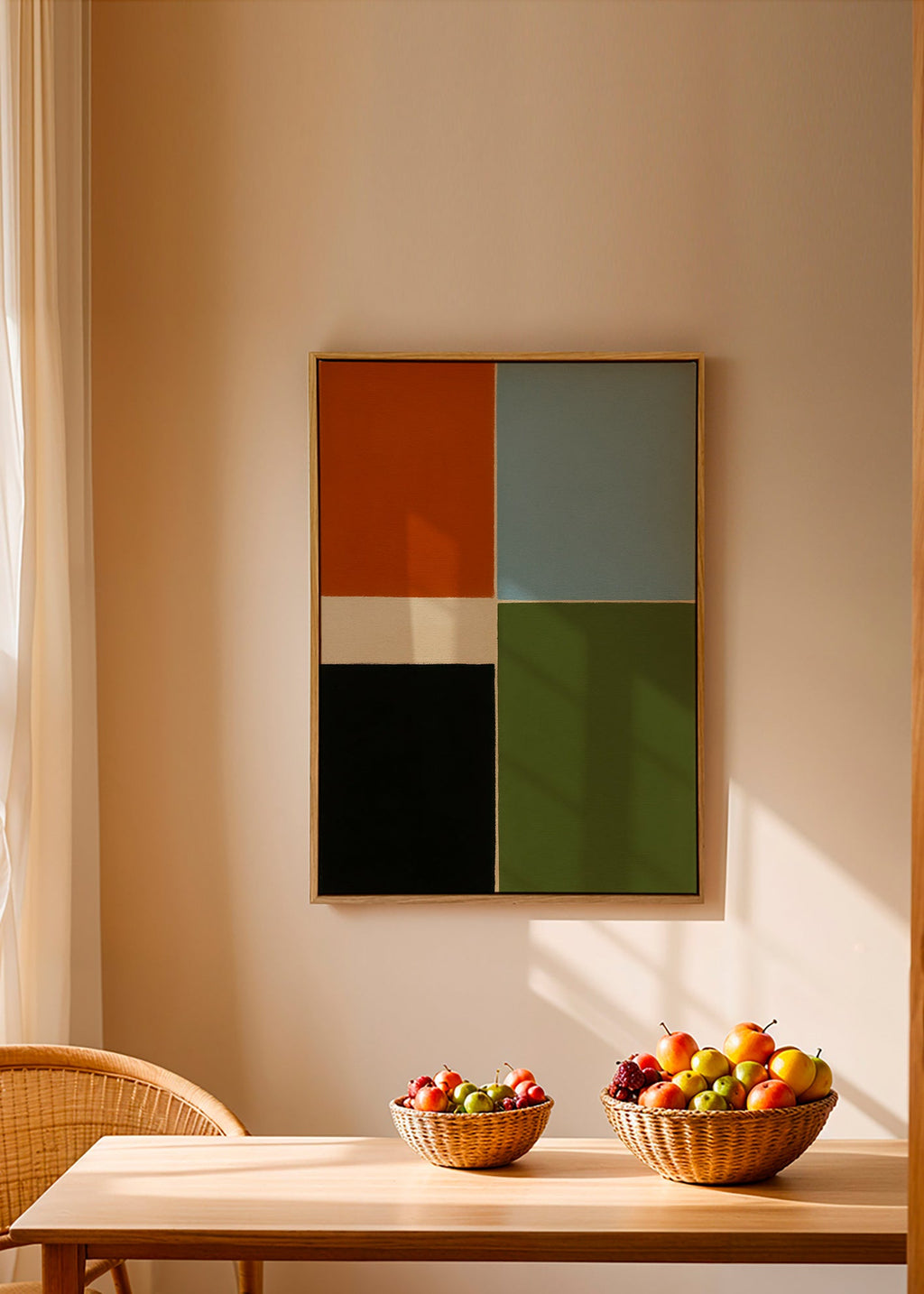 Geometrische poster met verticale kleurblokken – Canvas1