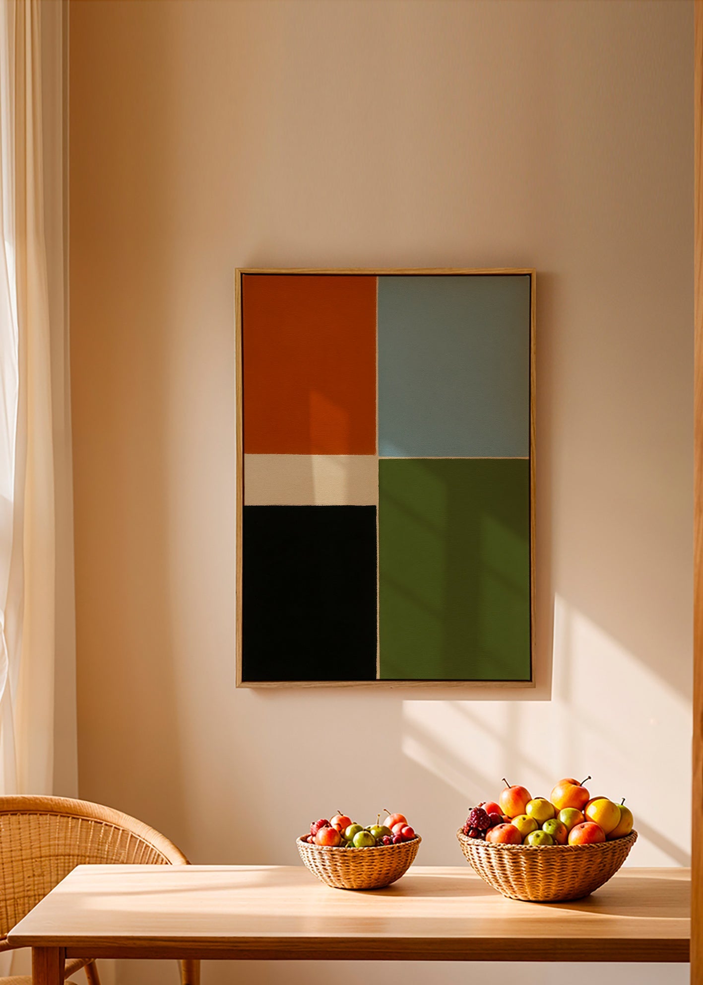 Geometrische poster met verticale kleurblokken – Canvas1
