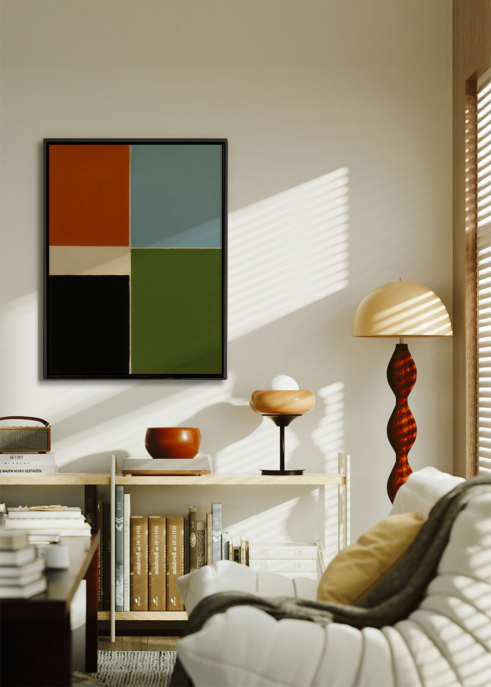 Geometrische poster met verticale kleurblokken – Canvas2