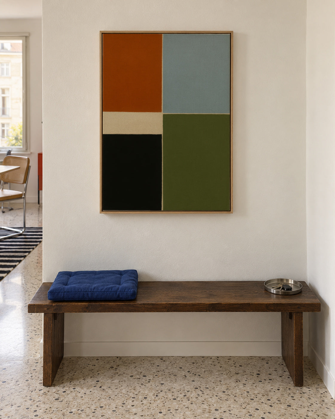 Field Composition III - Framed canvas in an interior