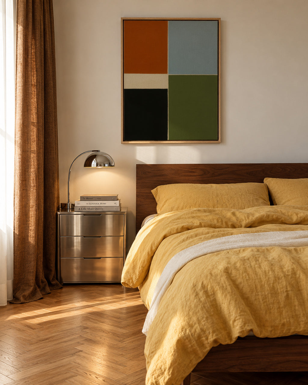 Field Composition III - Framed canvas in an interior