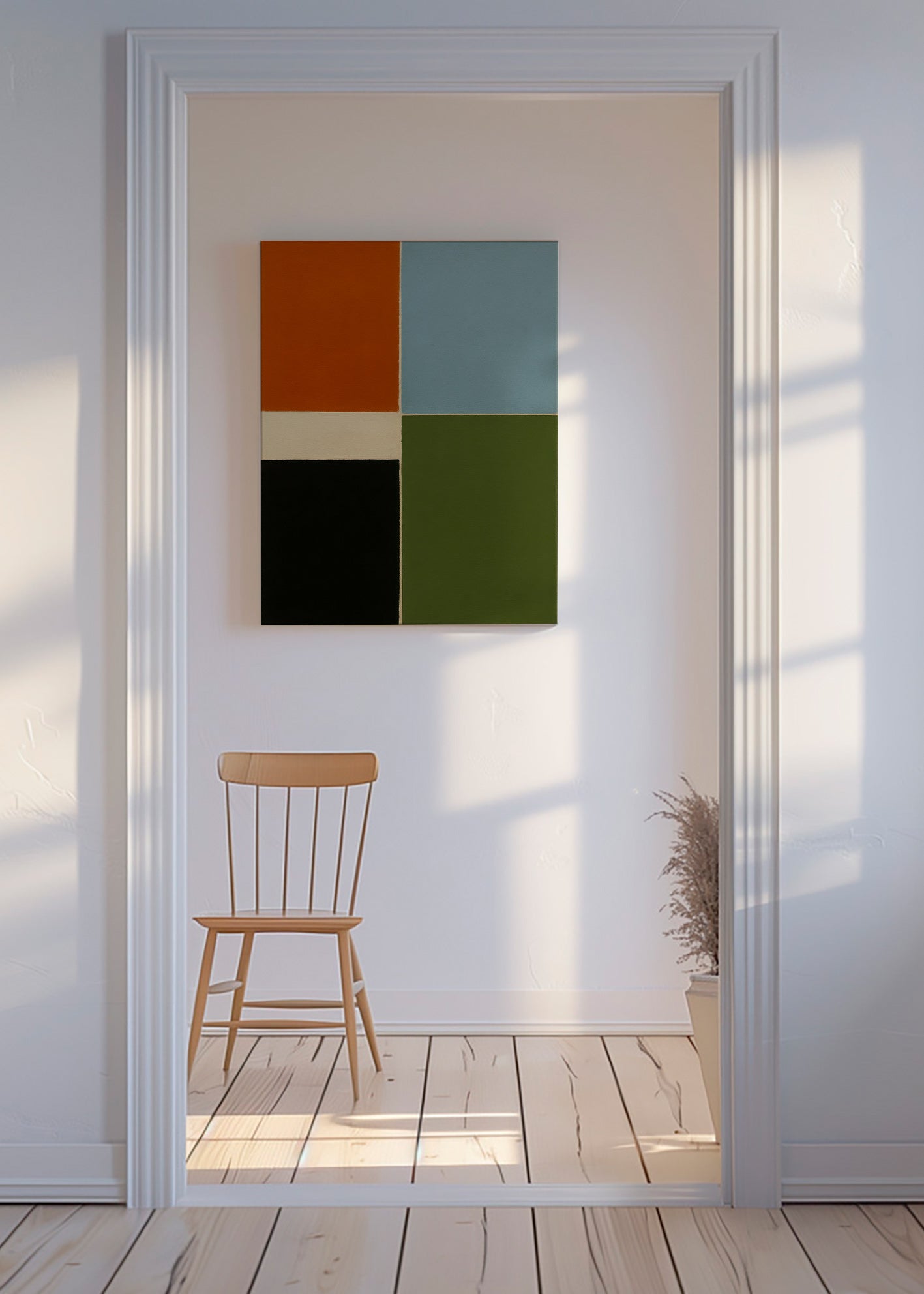 Geometrische poster met verticale kleurblokken – Canvas
