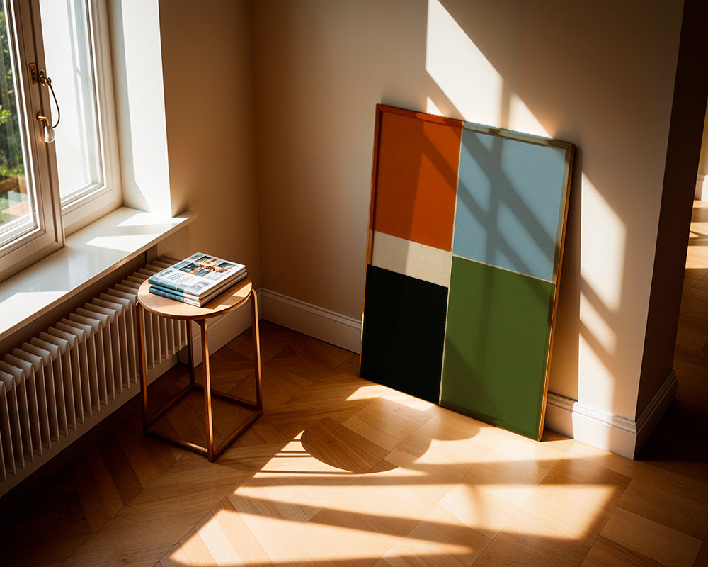Geometrische poster met verticale kleurblokken – Product1