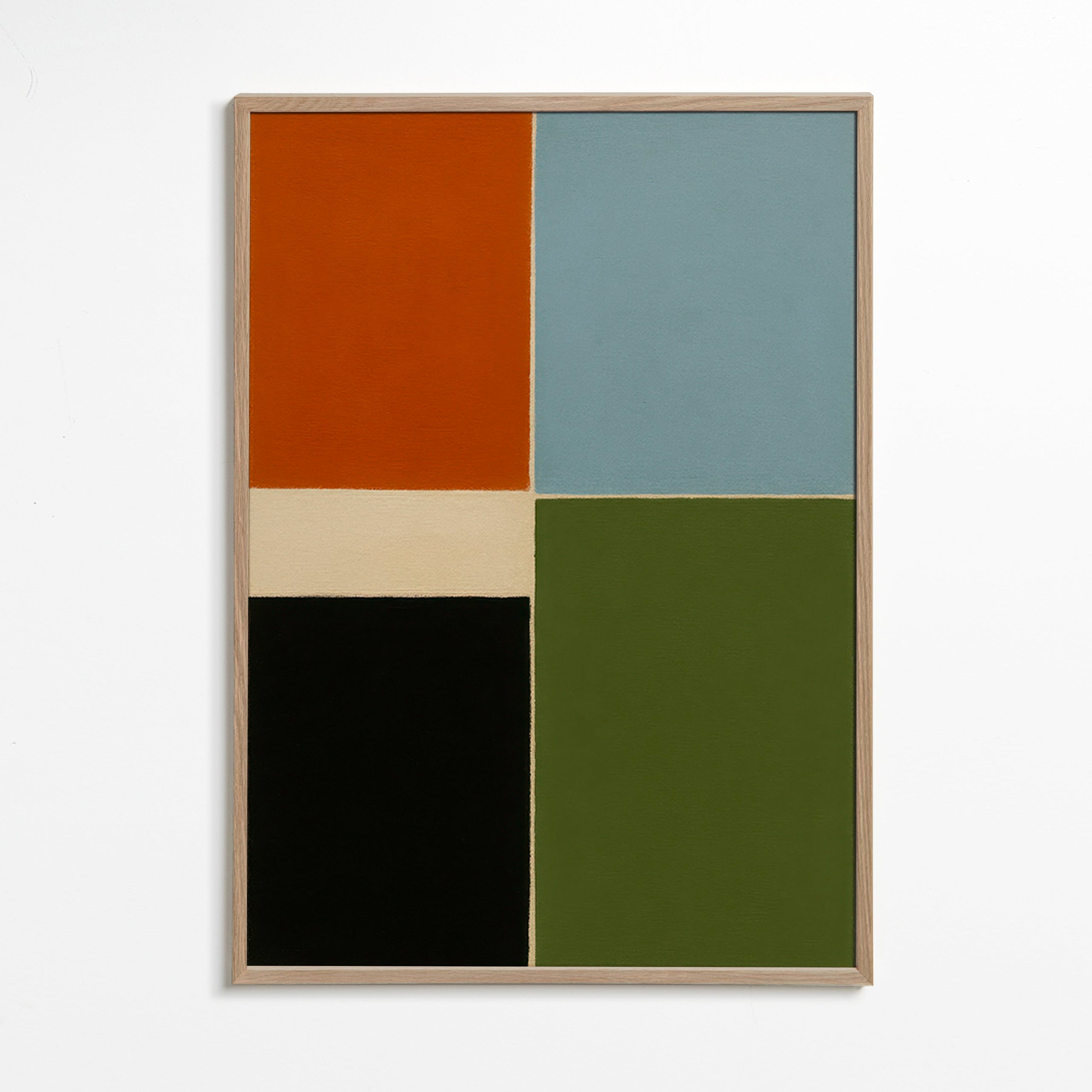 Geometrische poster met verticale kleurblokken – Oak Frame