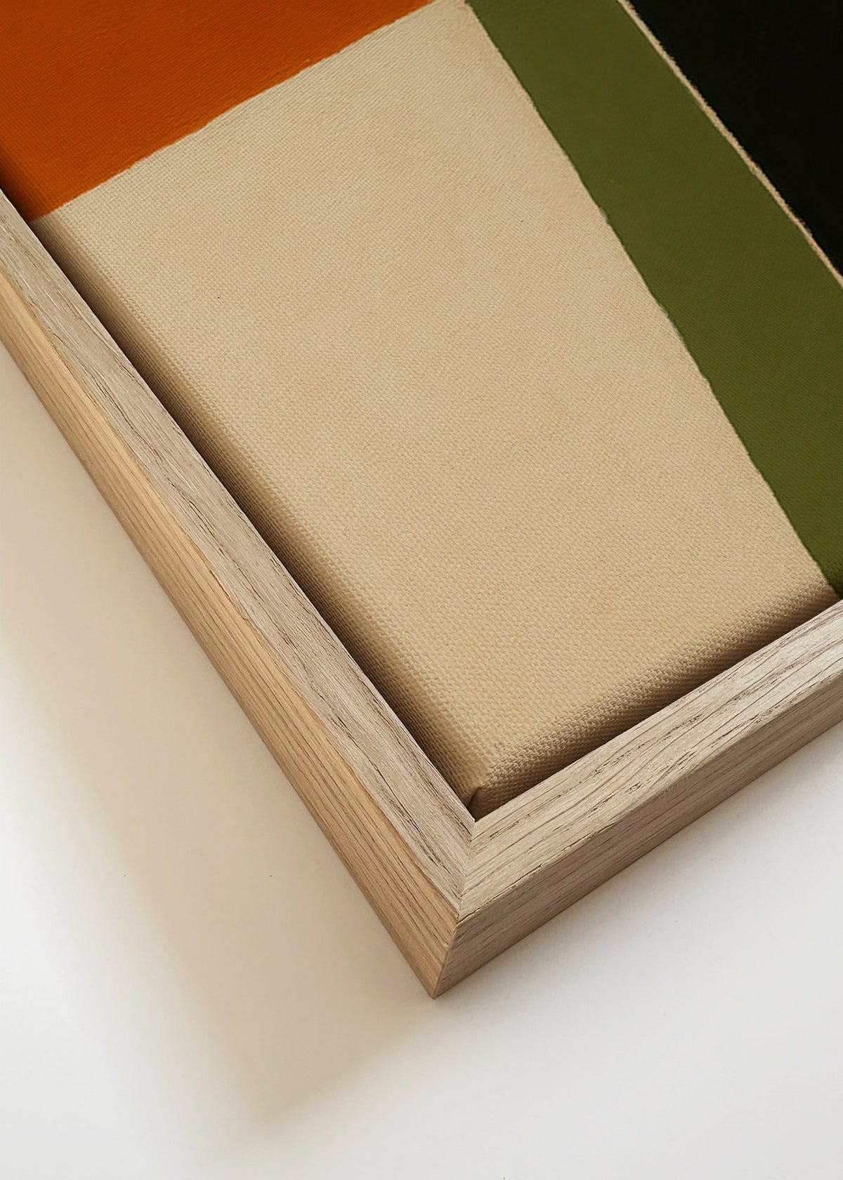 Geometrische poster met aardse en zeeblokken – Canvas detail