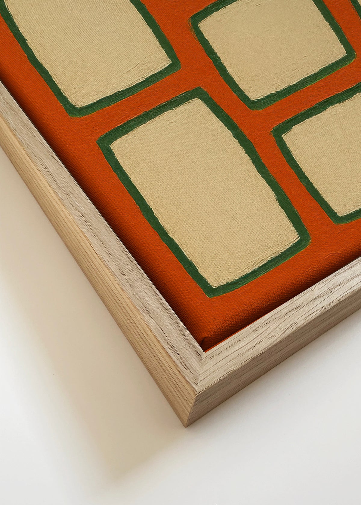 Terracotta Grid - Framed canvas detail