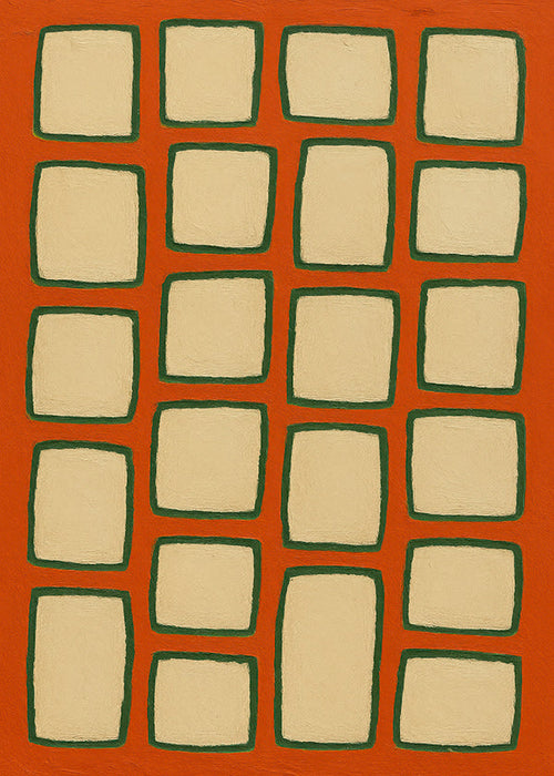Geometrisch raster kunstwerk terracotta