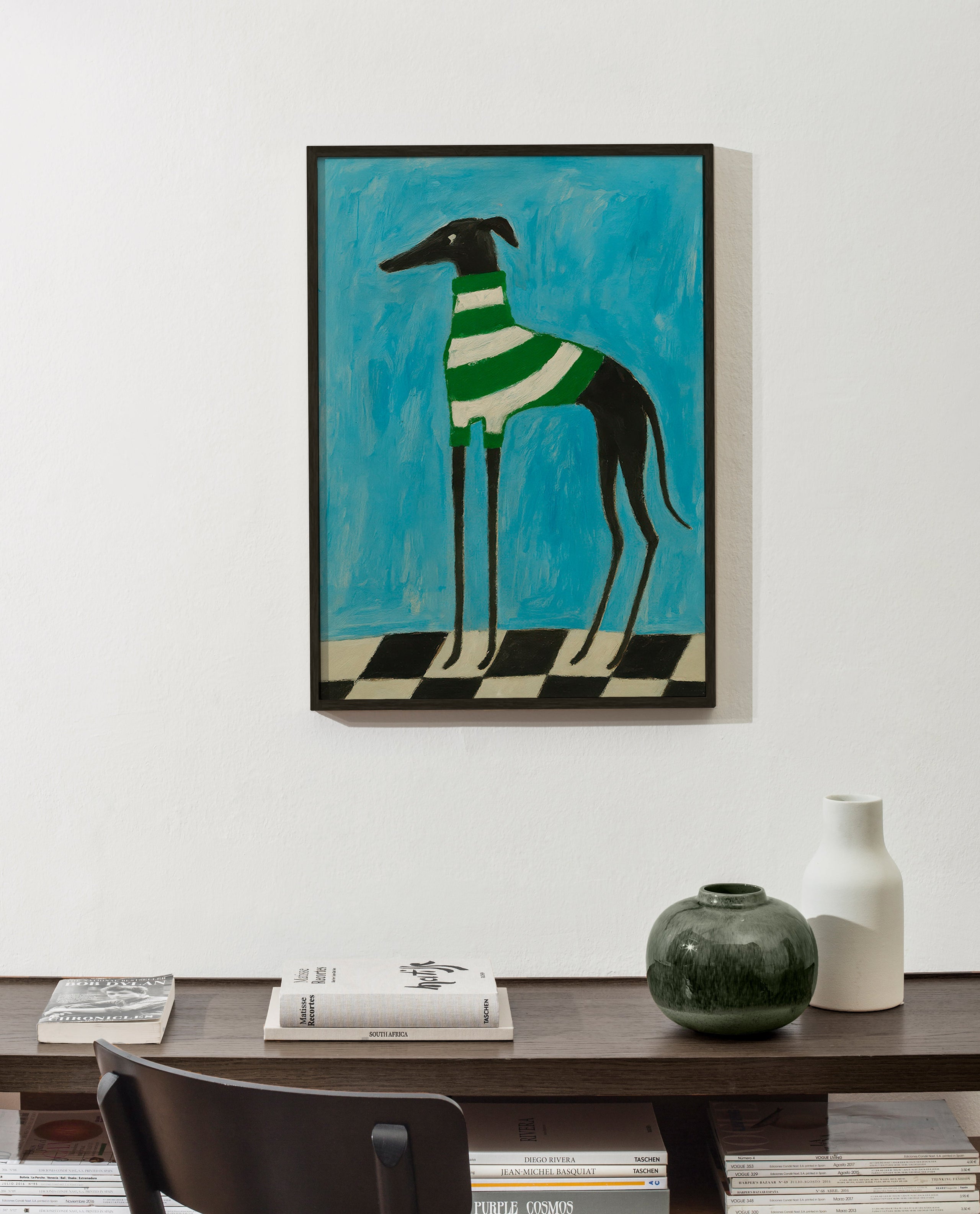 Gestileerde hond met groene strepen – Product2