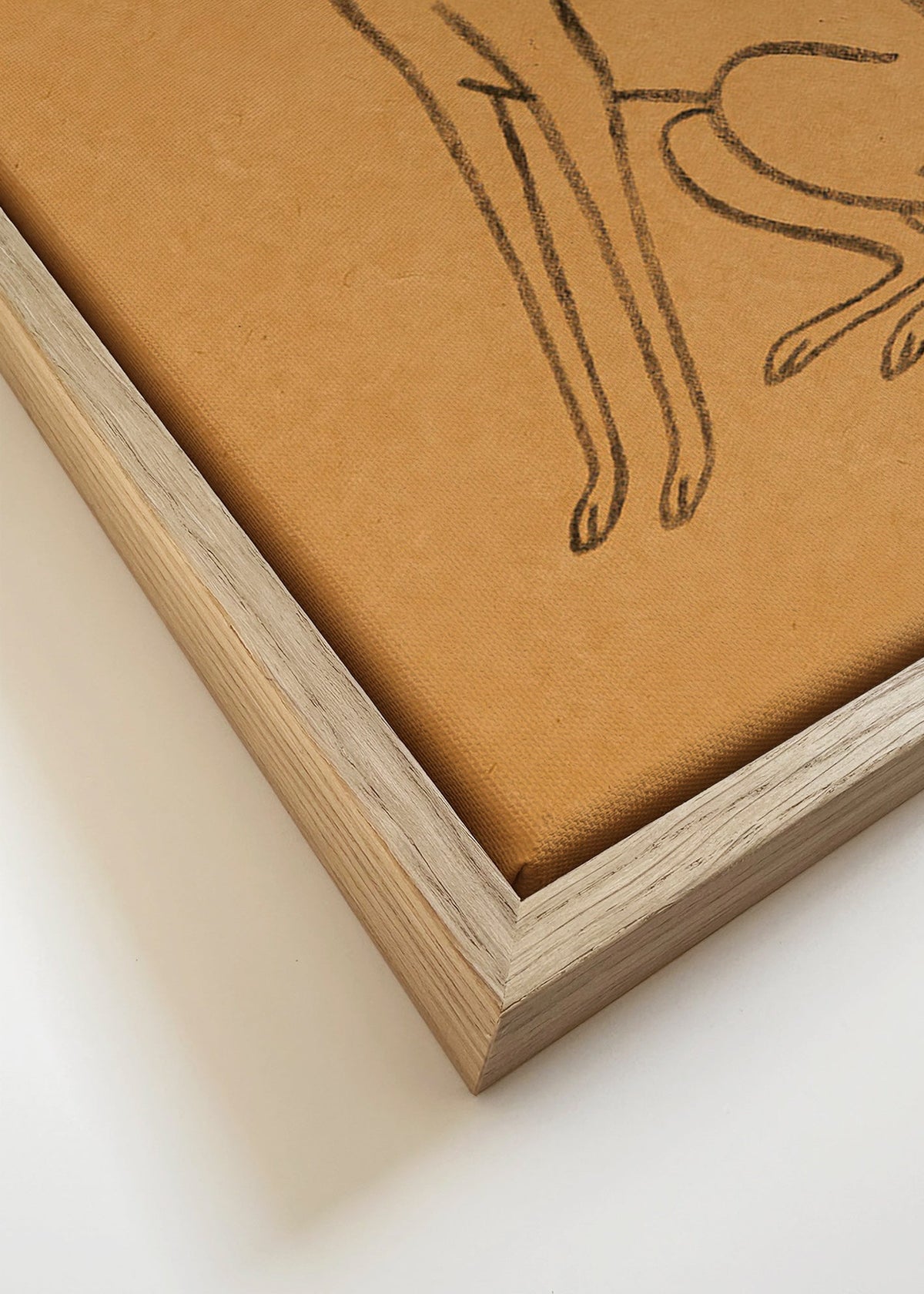 Galgo silhouet lijnkunst – Canvas detail