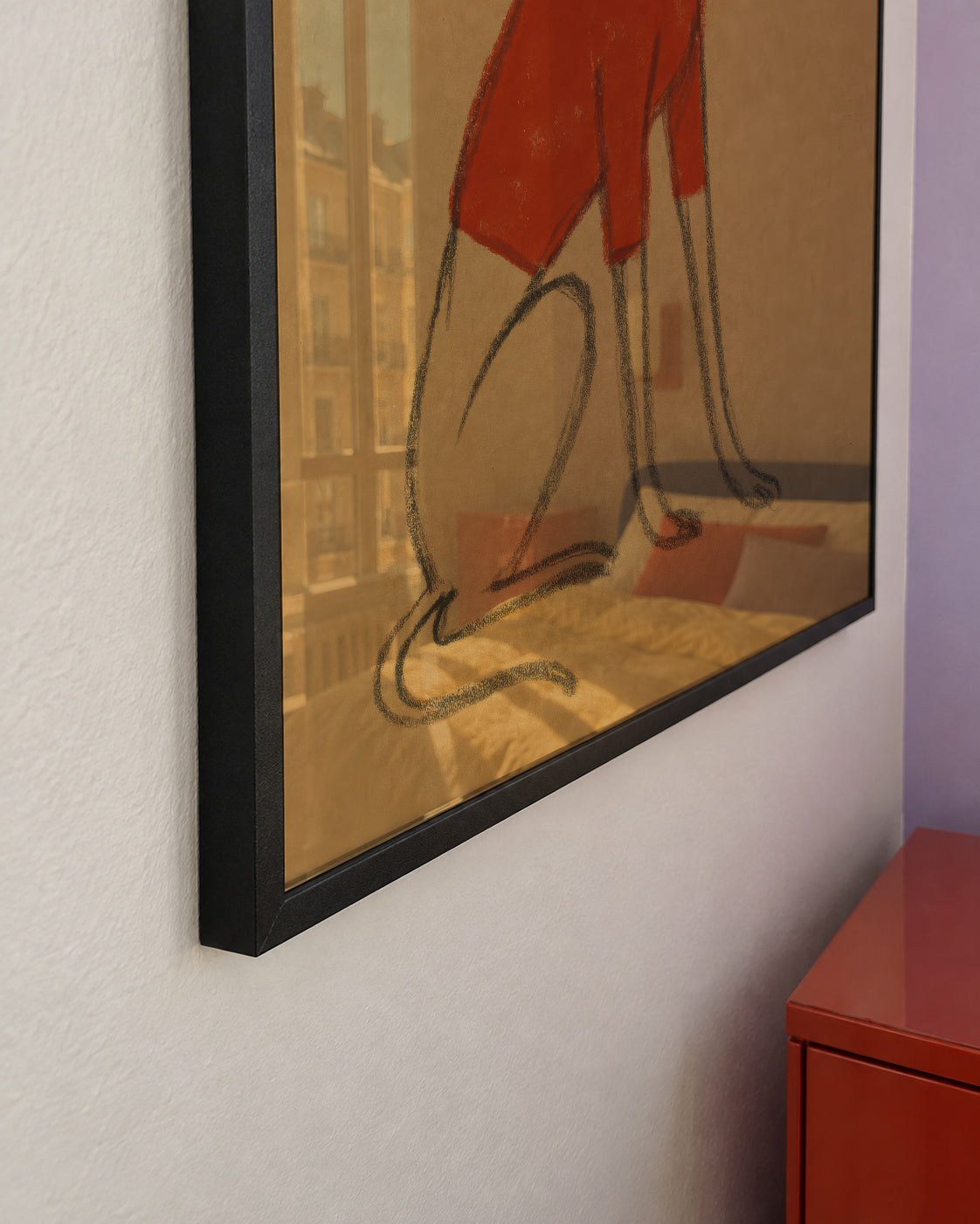 The Red Pullover - Framed poster detail