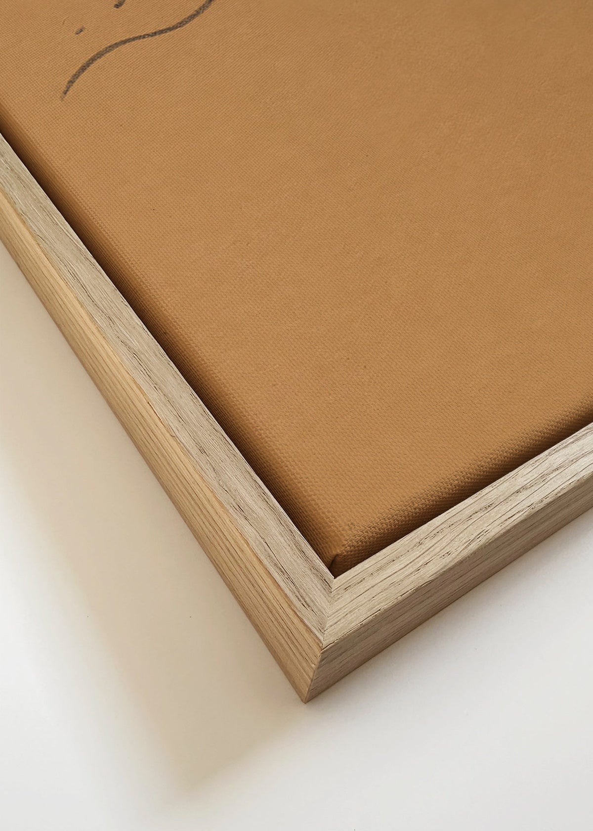 Minimalistische zwemmer illustratie op kraftpapier – Canvas detail