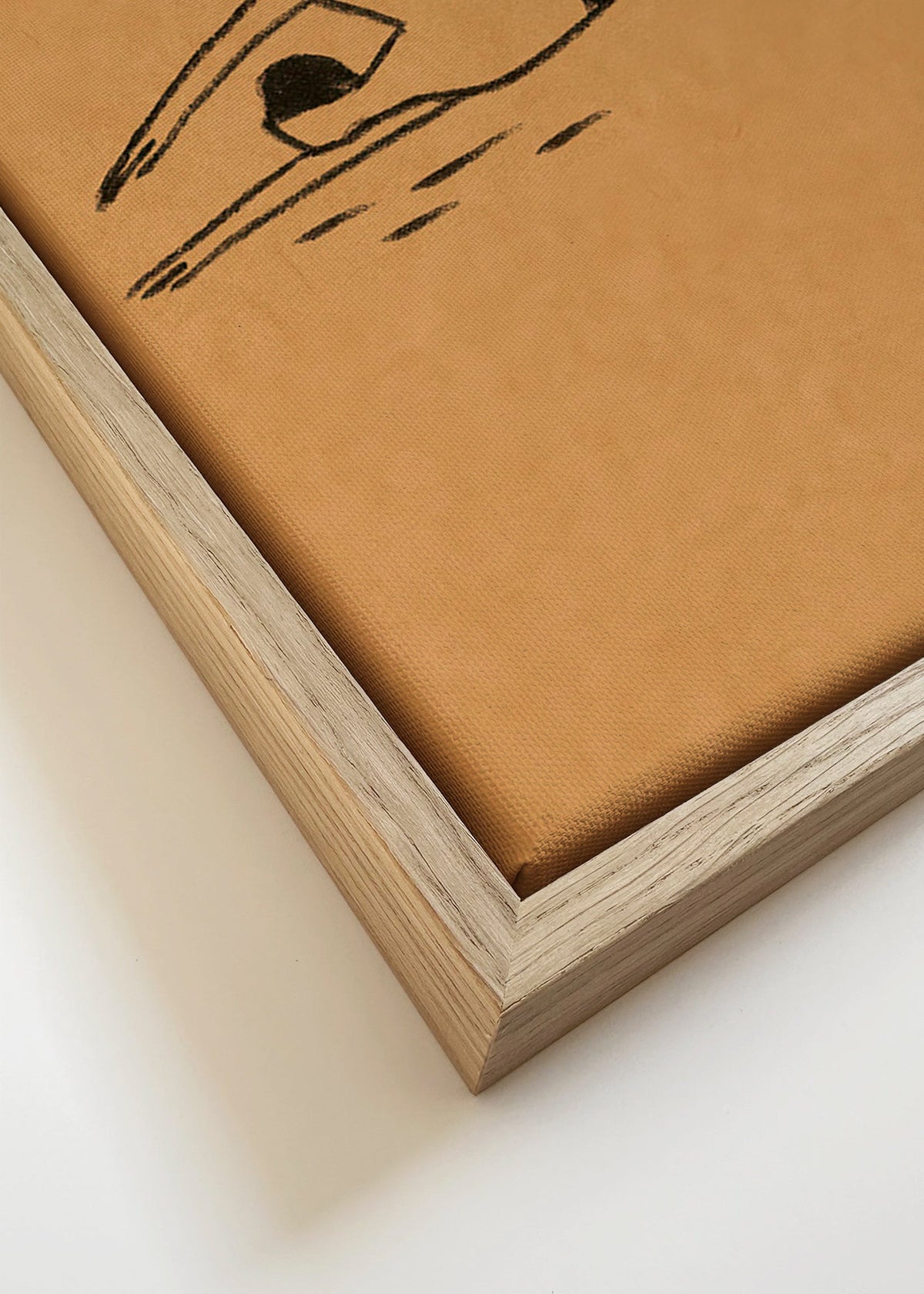 Illustratie zwemmer in lijntekening – Canvas detail
