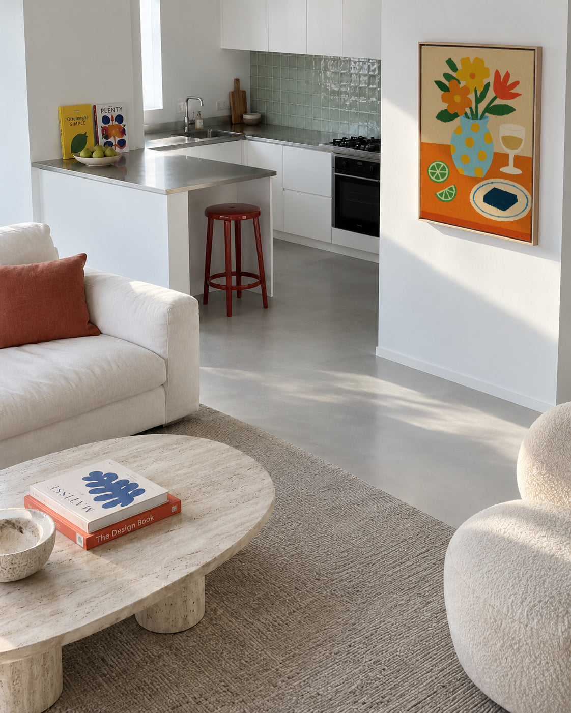 Midday Aperitif - Framed canvas in an interior