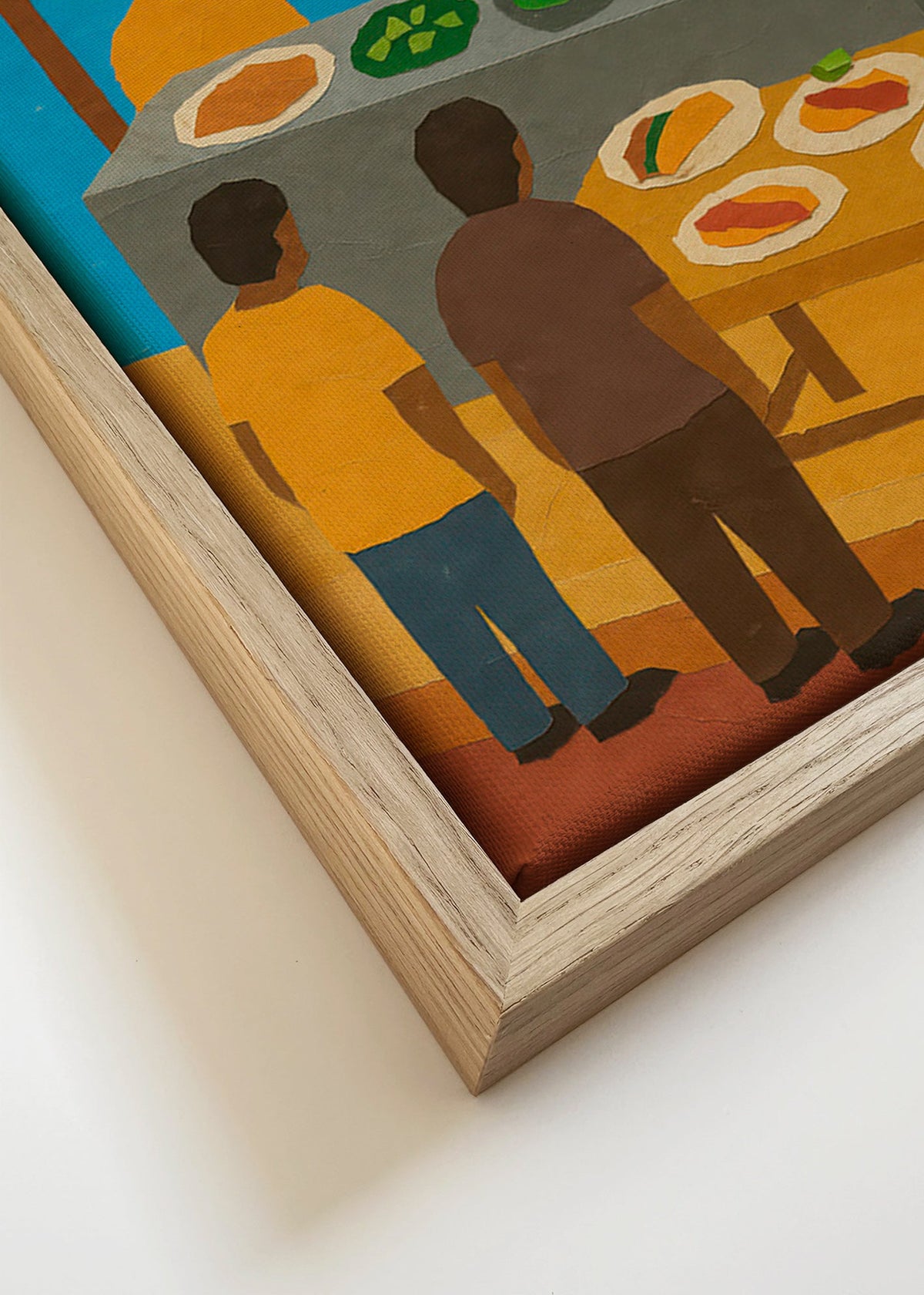 Keuken kunst met geïllustreerde taco-kraam – Canvas detail