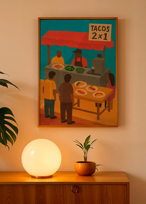 Keuken kunst met geïllustreerde taco-kraam – Product1