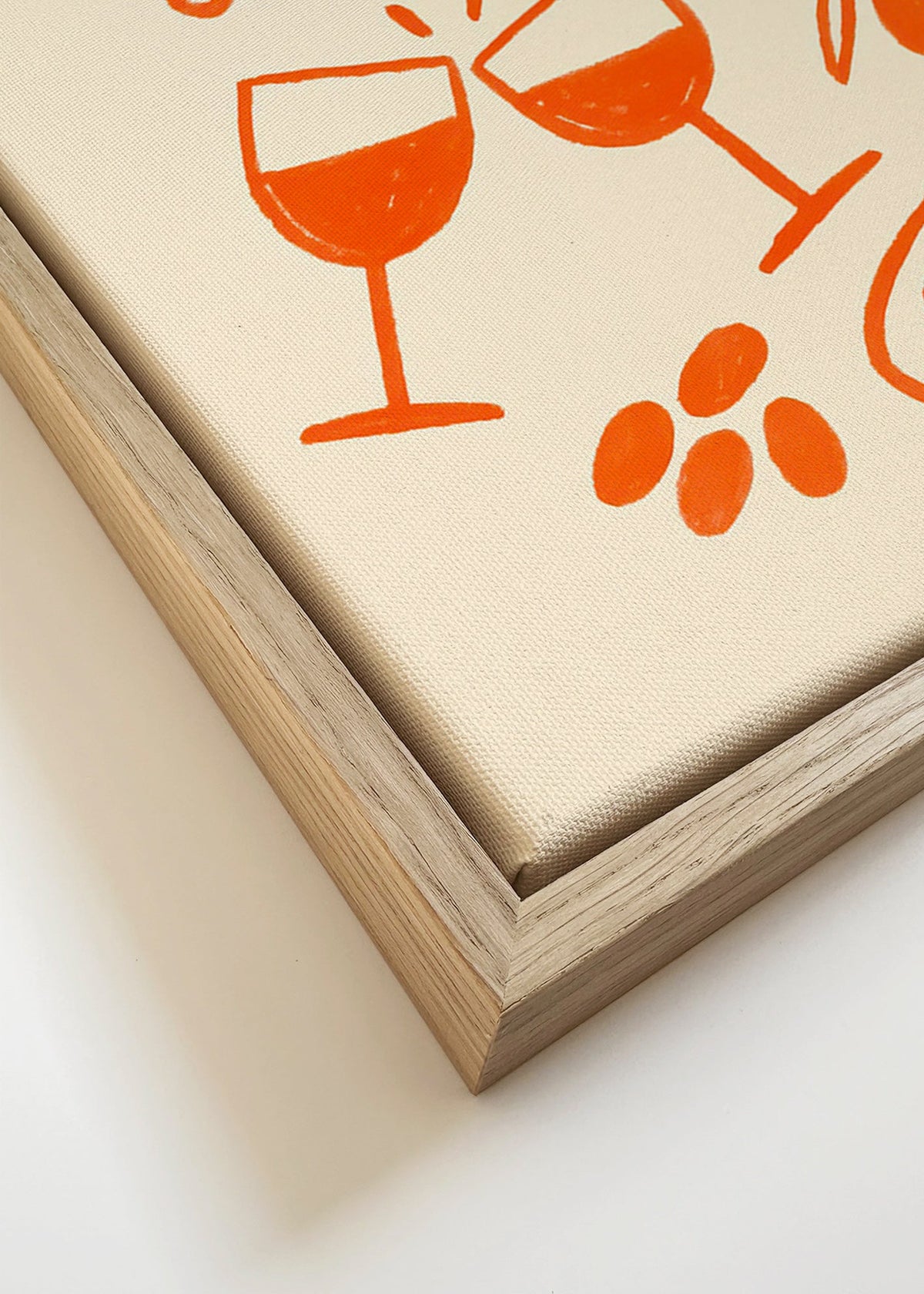 Keuken kunst: wijn en olijven illustratie – Canvas detail