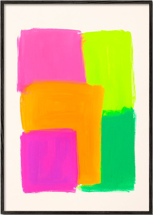 Abstract kunstwerk met kleurvakken – Black Frame