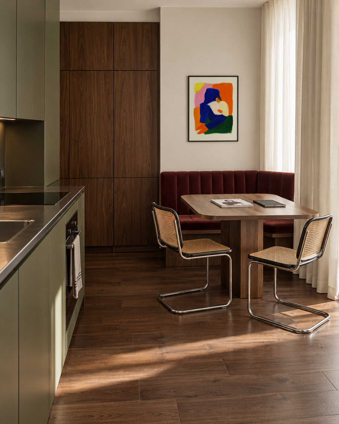 Seated in Color - Framed poster in an interior