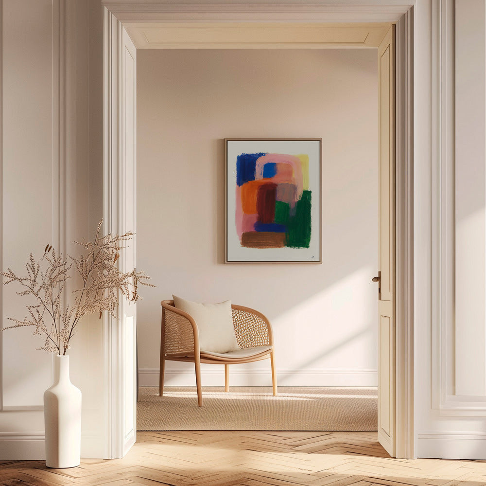 Abstract kunst met kleurrijke penseelstreken – Canvas2