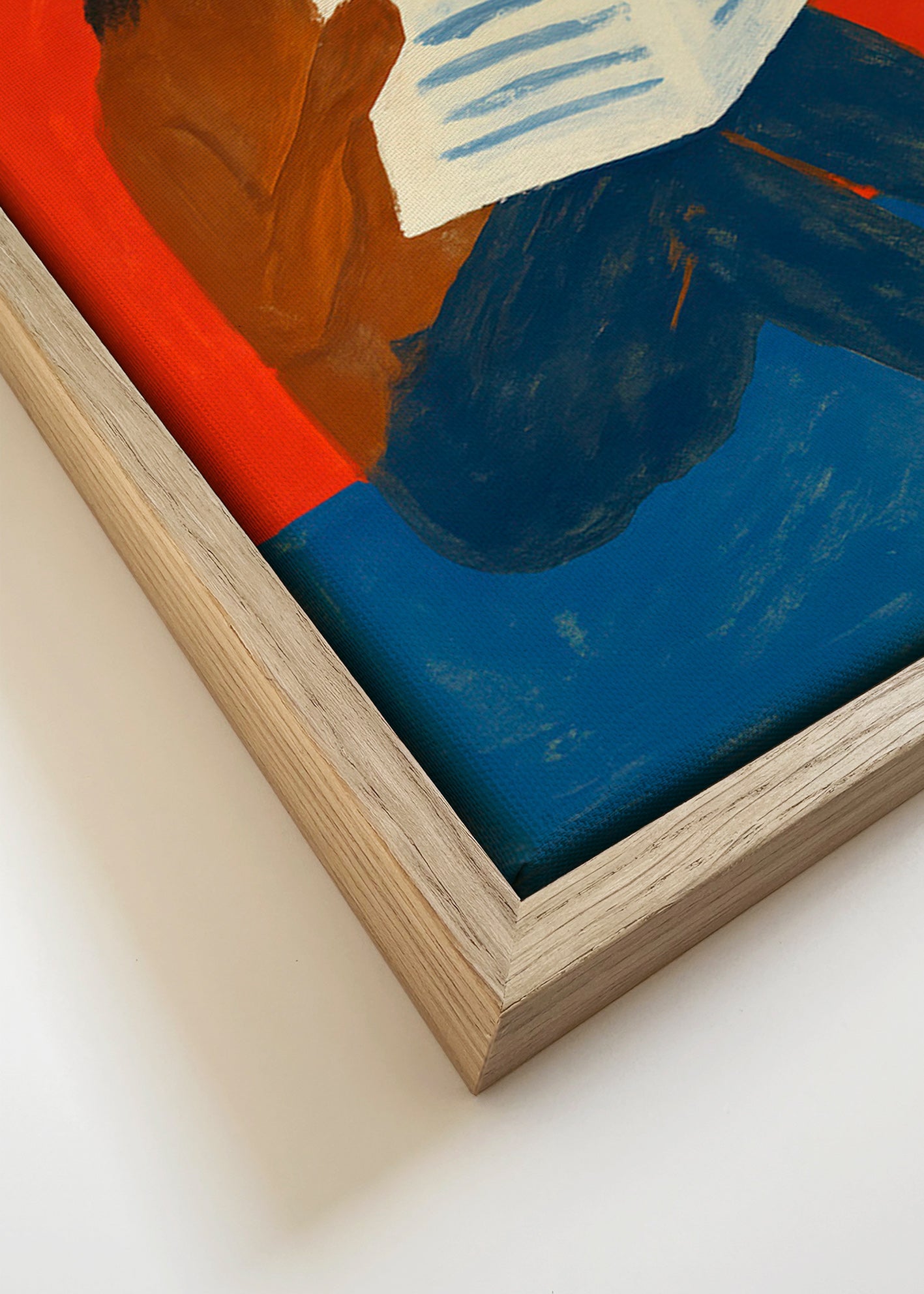 Kunstwerk: paard leest krant – Canvas detail