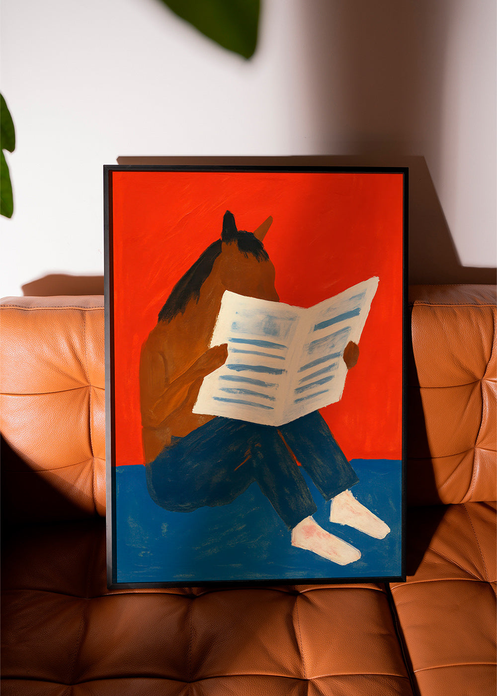 Kunstwerk: paard leest krant – Product2