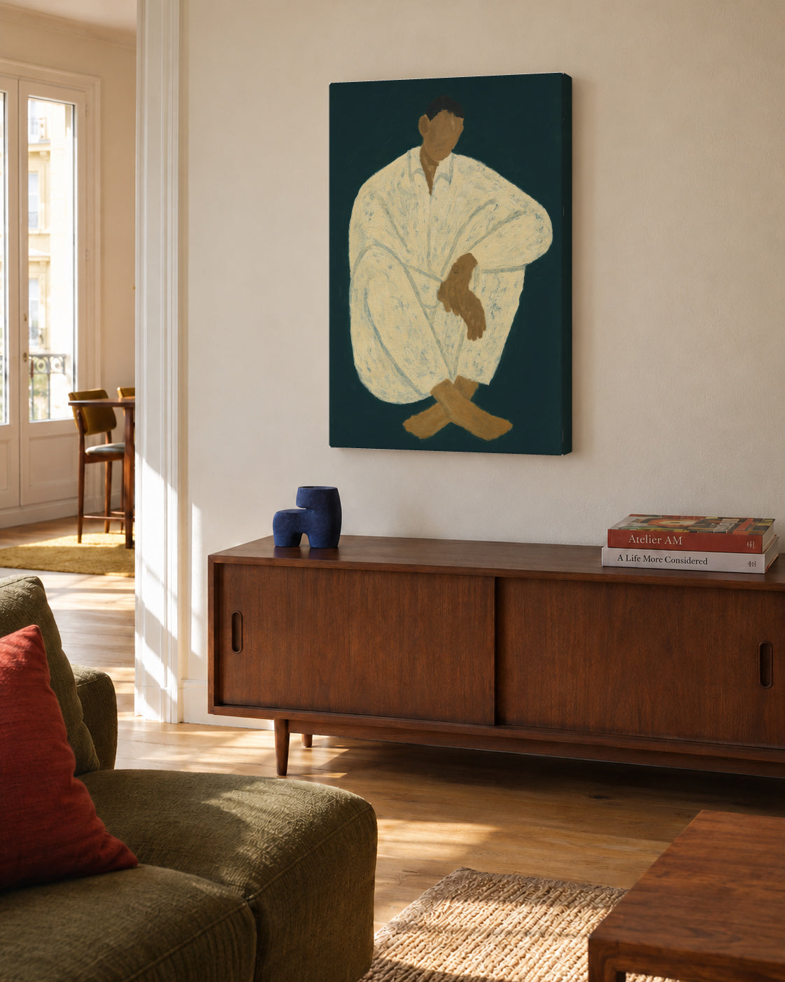 Quiet Moment - Unframed canvas in an interior
