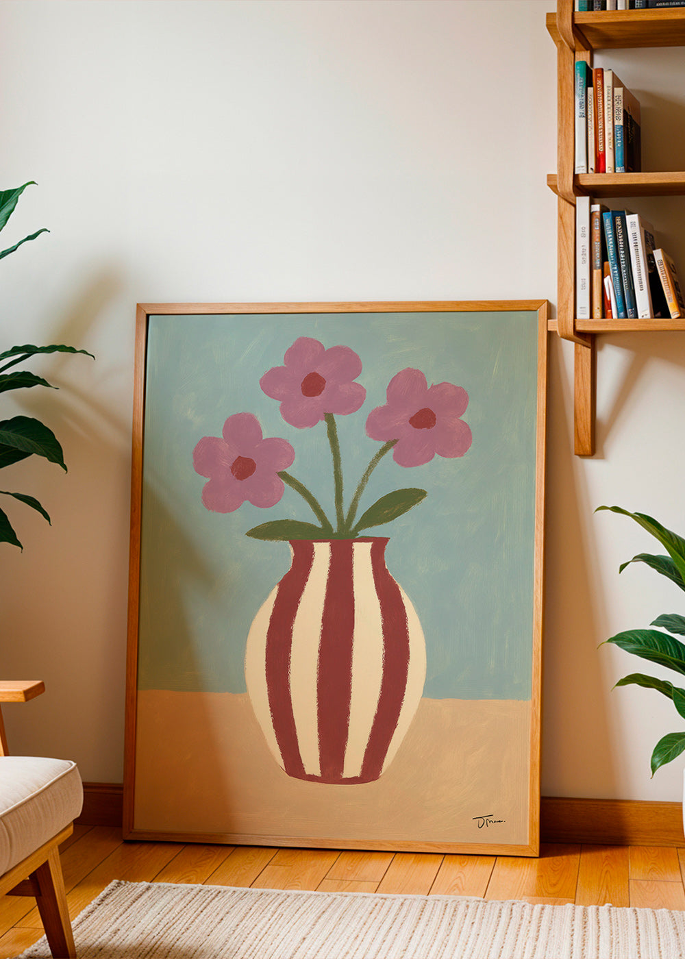 Botanische poster met vaas en bloemen – Product1