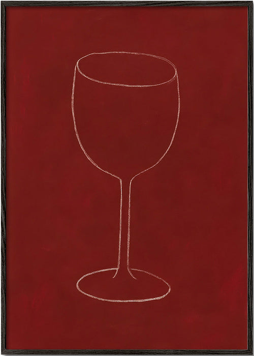 Keuken kunst: silhouet van wijnglas – Black Frame