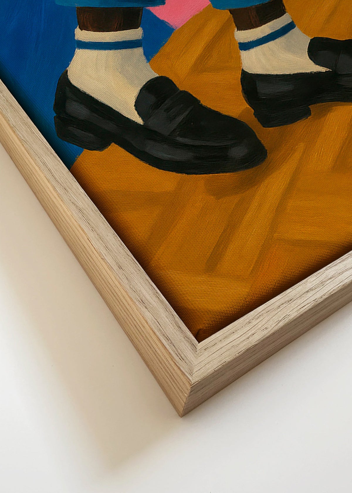 Loafers-illustratie met gestreepte sokken – Canvas detail