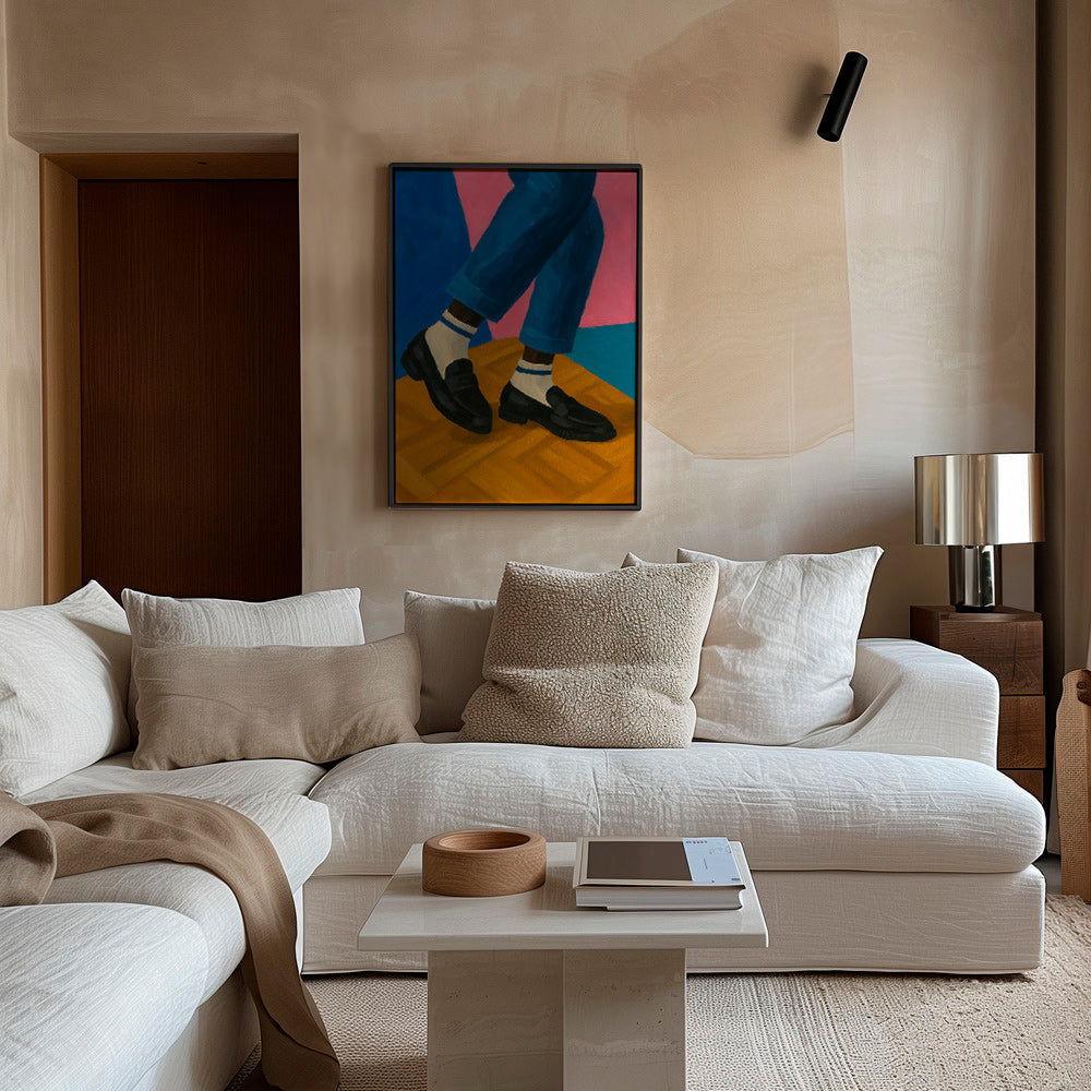 Ilustración de loafers y calcetines a rayas – Canvas2
