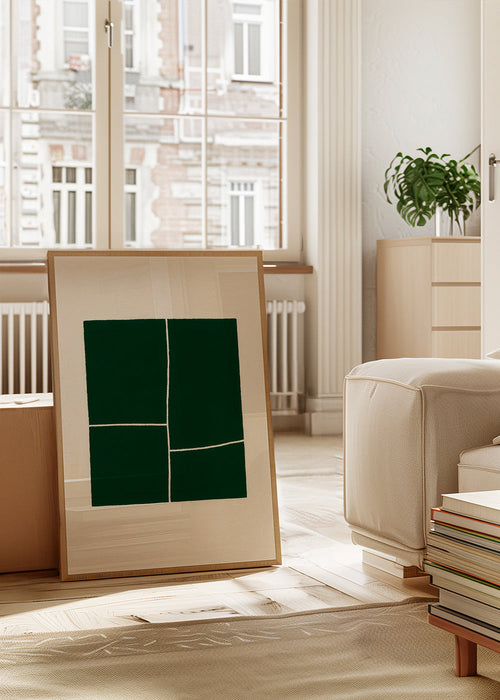 Abstract kunstwerk met groene vlakken – Product1