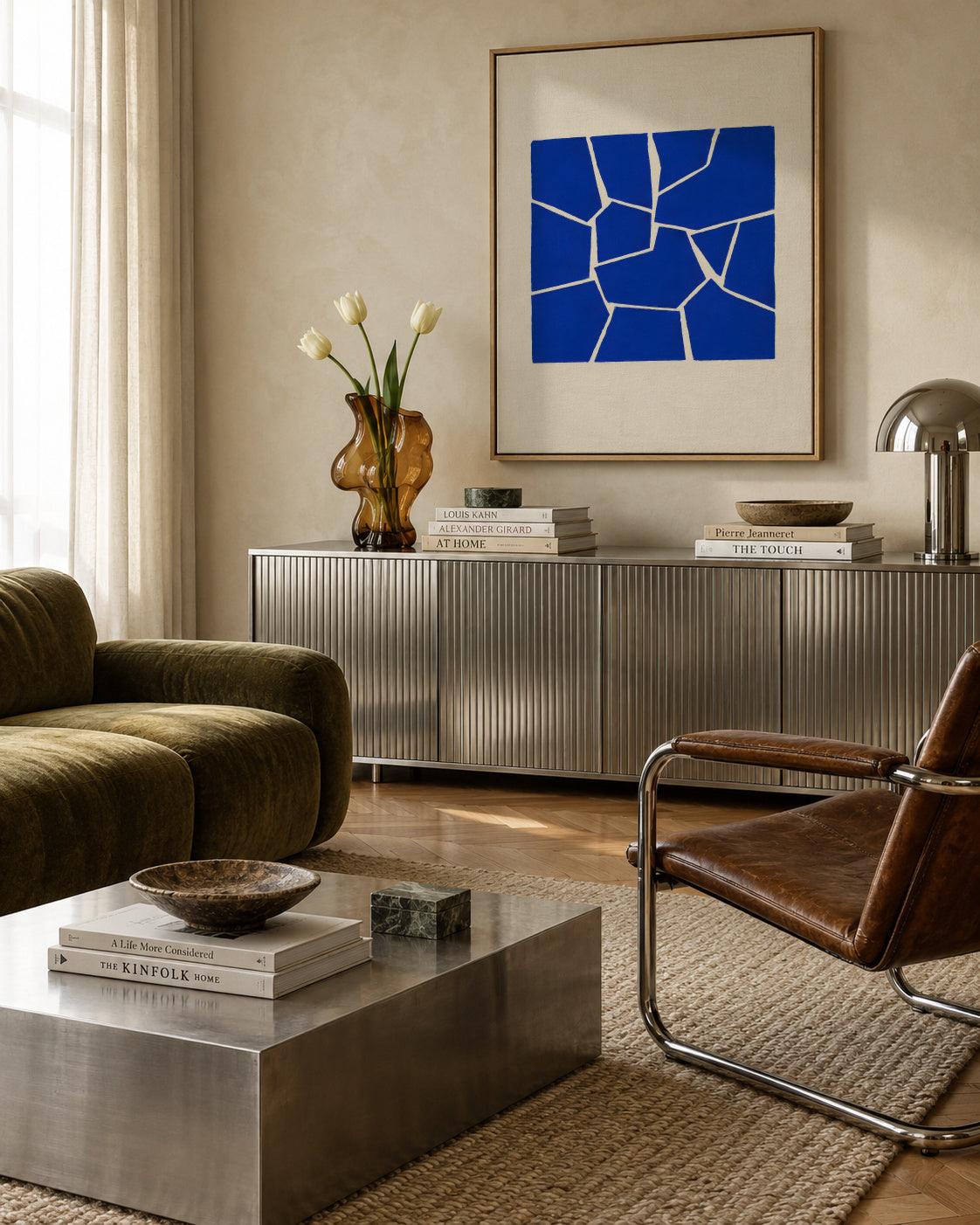 Cobat Fractures III - Framed canvas in an interior