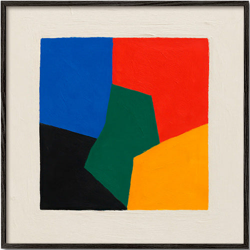 Geometrische poster kleurblokken – Black Frame