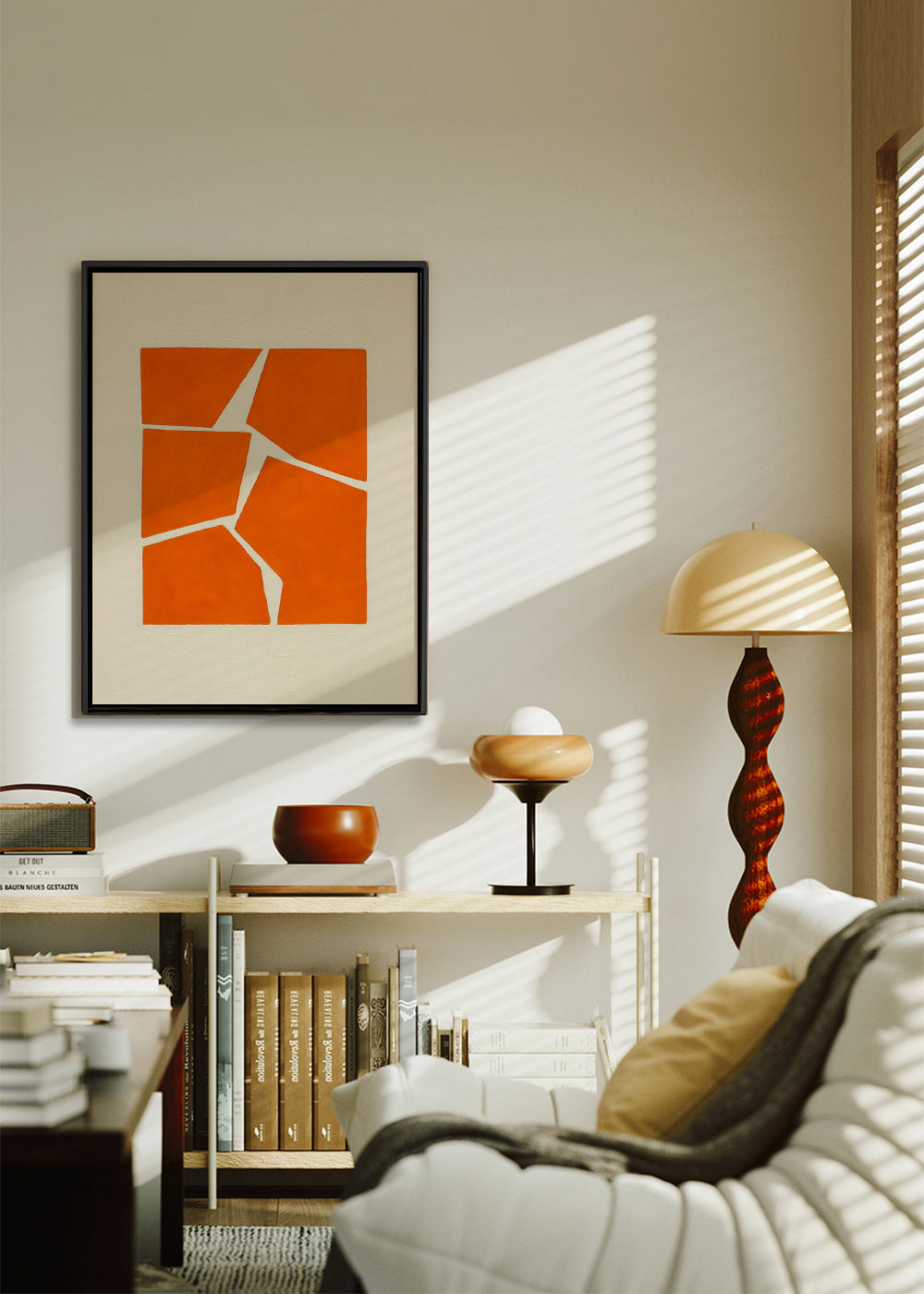 Cuadro geométrico fragmentos terracota – Canvas1