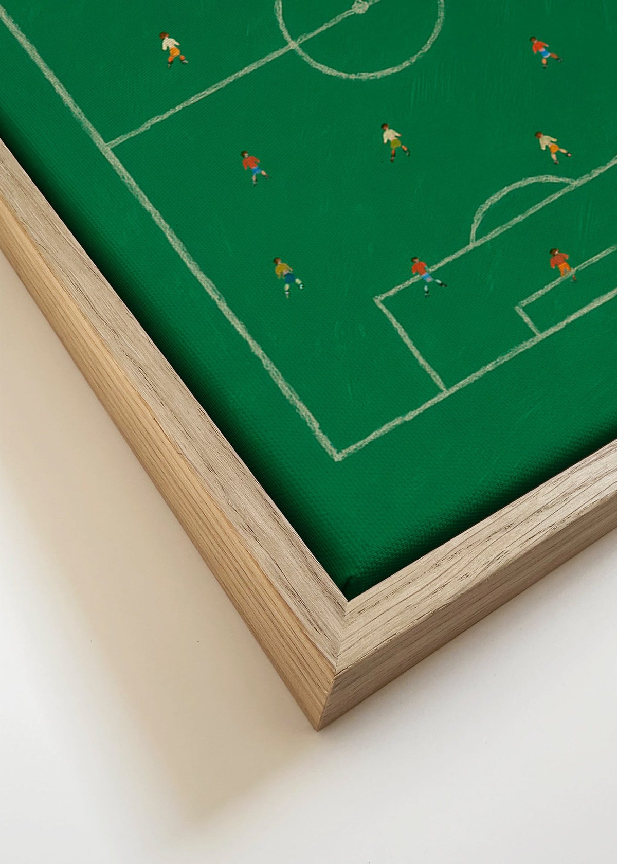 Sportkunst: geïllustreerd voetbalveld – Canvas detail