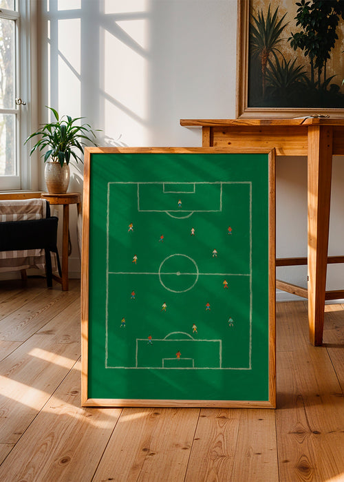 Sportkunst: geïllustreerd voetbalveld – Product1