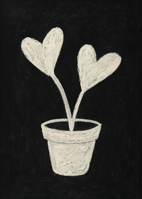 Botanische poster hartblad in pot