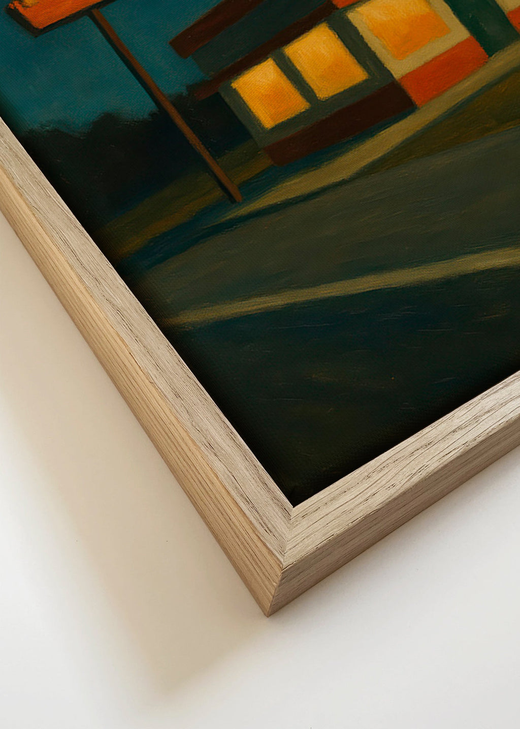 Keuken kunst: nachtelijk diner met herkenbaar bord – Canvas detail